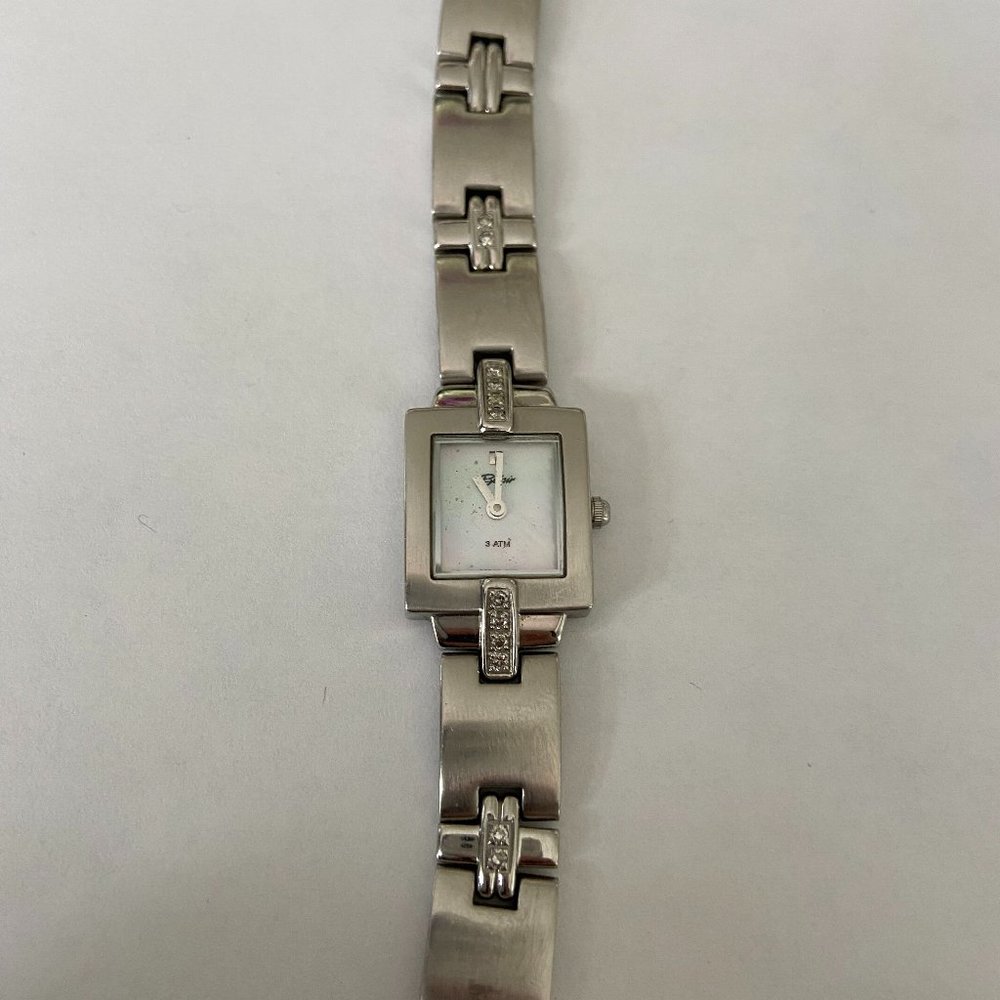 Belair Silver Tone Watch with Diamonds